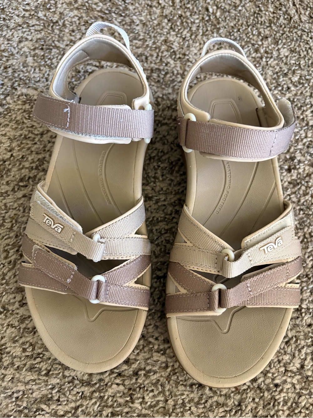 Teva Two-Tone Beige and Taupe Outdoor Sports Sandals NWOT